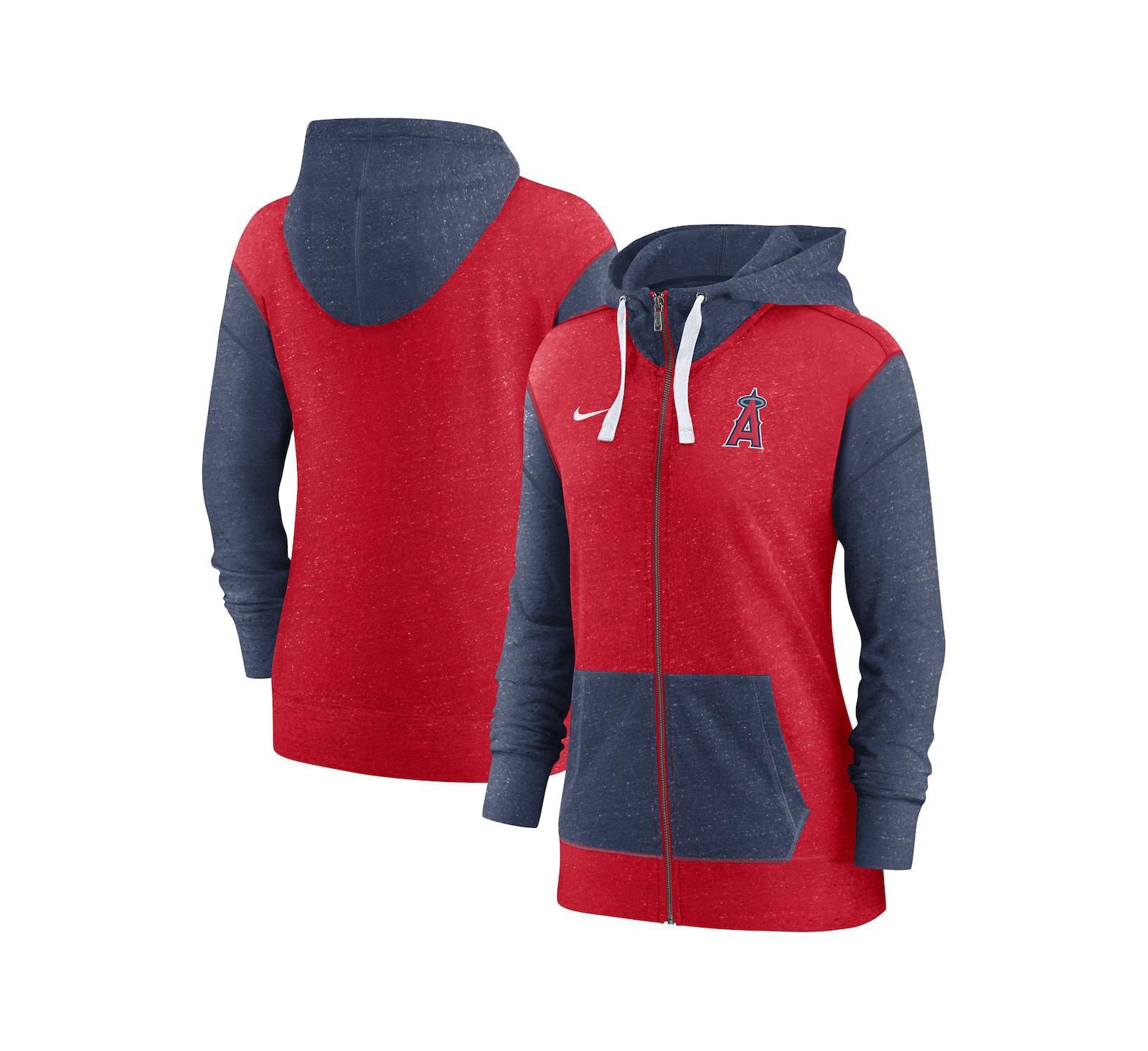 Nike Мужское красное худи с полной молнией Los Angeles Angels