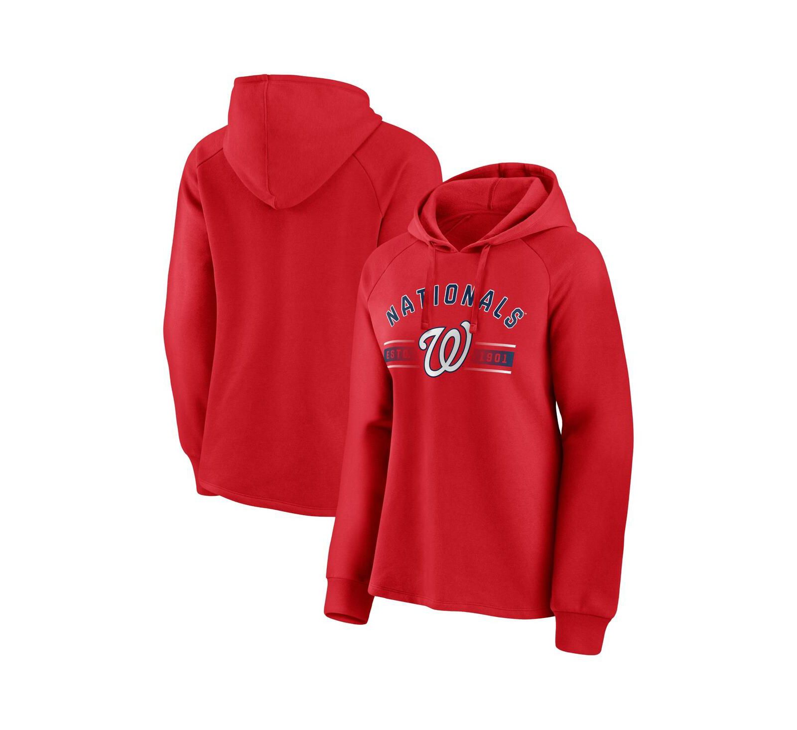 Женское худи Fanatics Red Washington Nationals Perfect Play Raglan Pullover