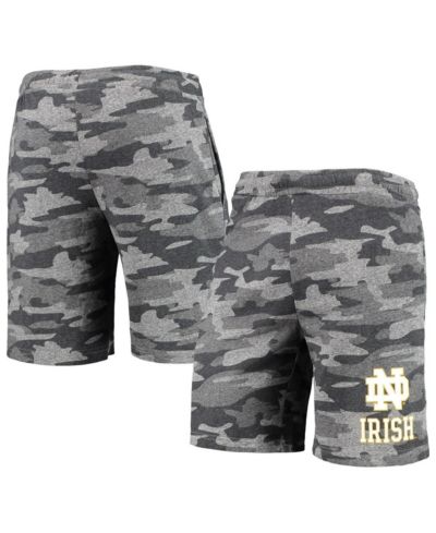 Men's Concepts Sport Charcoal, Gray Notre Dame Fighting Irish Camo Backup Terry Jam Lounge Shorts