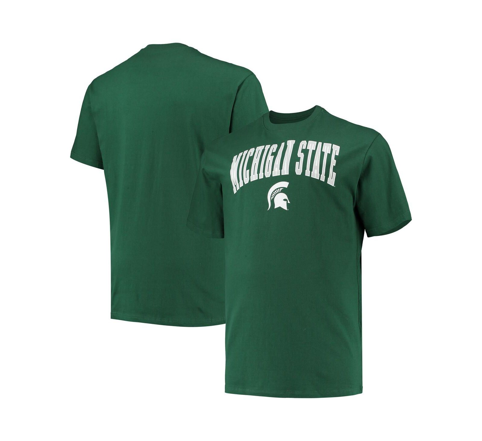 Men's Champion Green Michigan State Spartans Big and Tall Arch Over Wordmark T-shirt