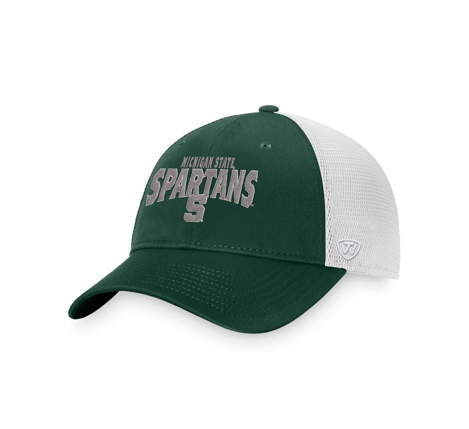 Мужская кепка Top of the World Green, White Michigan State Spartans Breakout Trucker Snapback