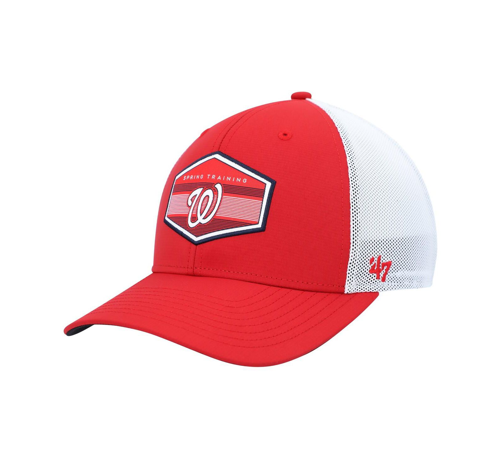 Мужская кепка '47 Brand Red, White Washington Nationals Spring Training Burgess Trucker Snapback