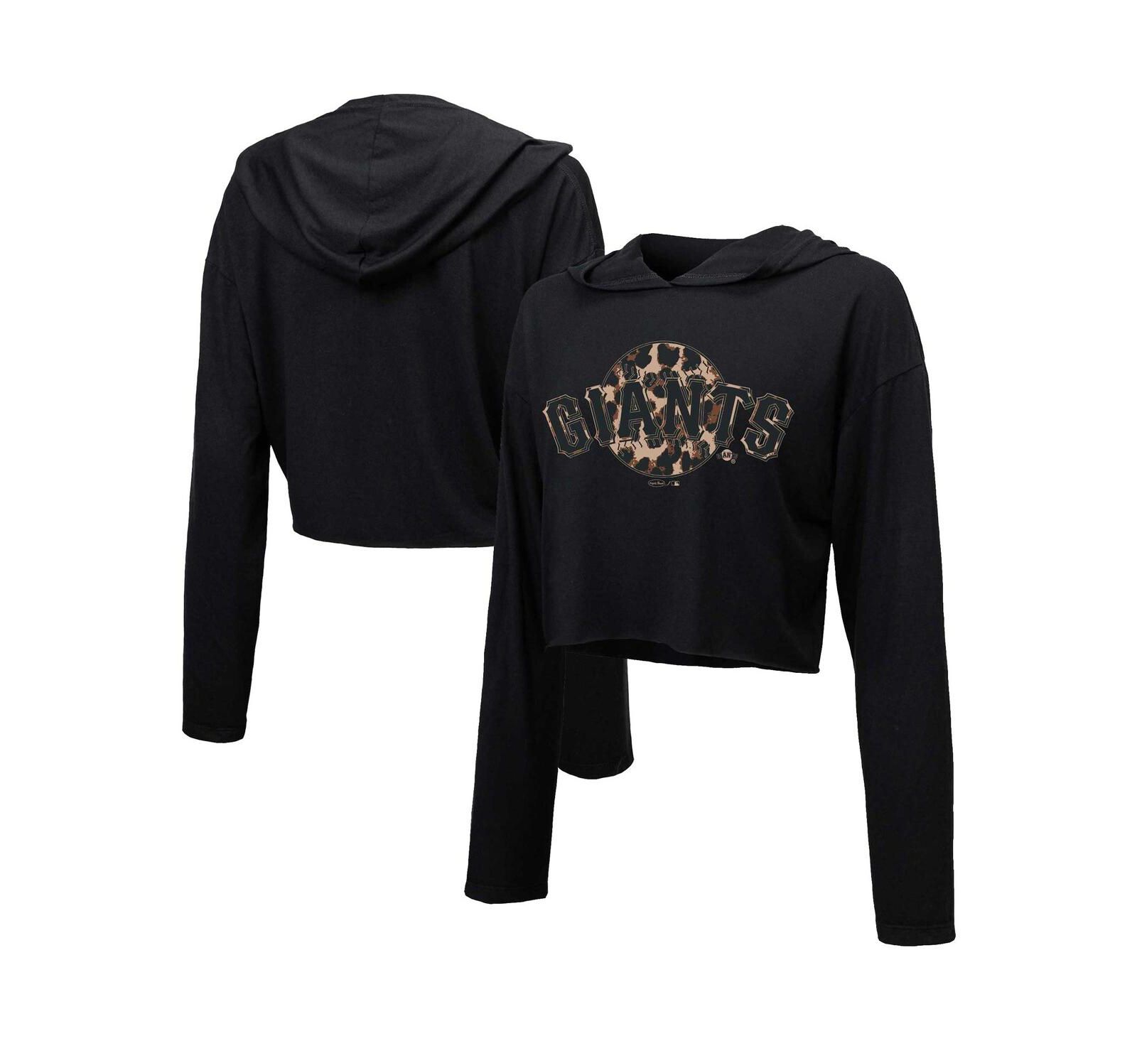 Majestic Threads Женский кроп-худи San Francisco Giants Leopard Black