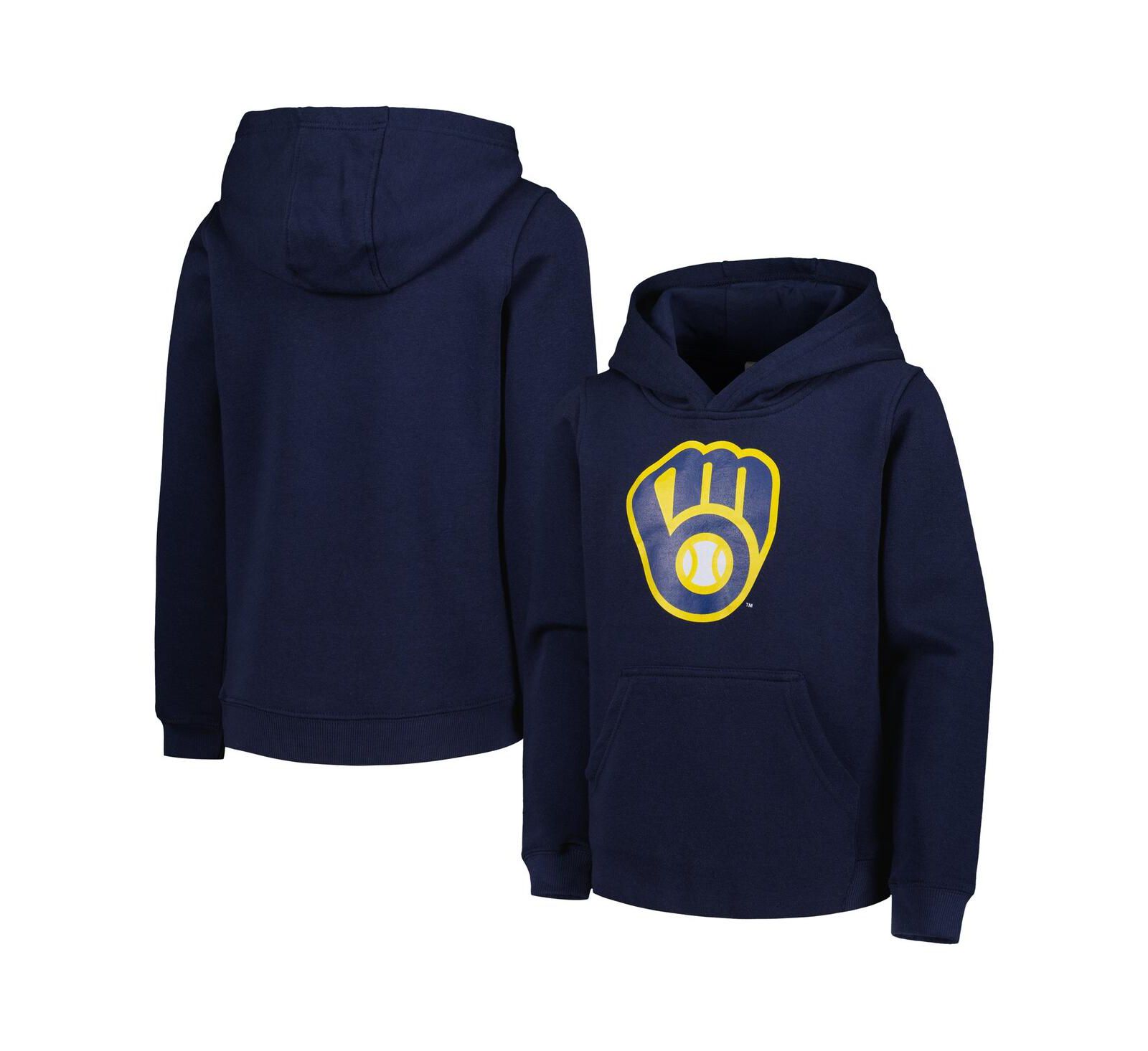 Детская толстовка-худи Navy Milwaukee Brewers с основным логотипом команды