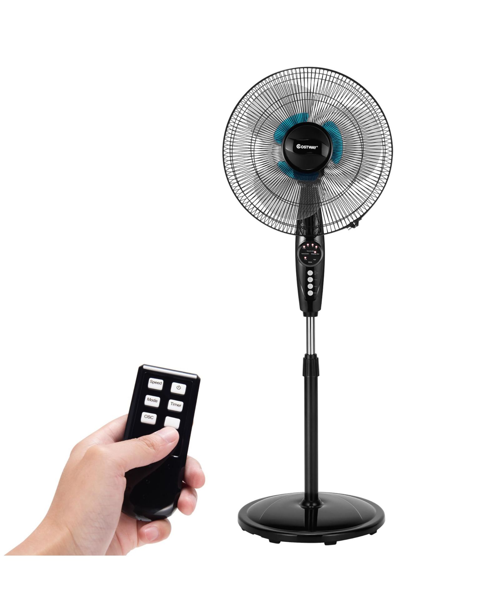 Напольный вентилятор Costway 16'' Adjustable Oscillating w/Remote Control