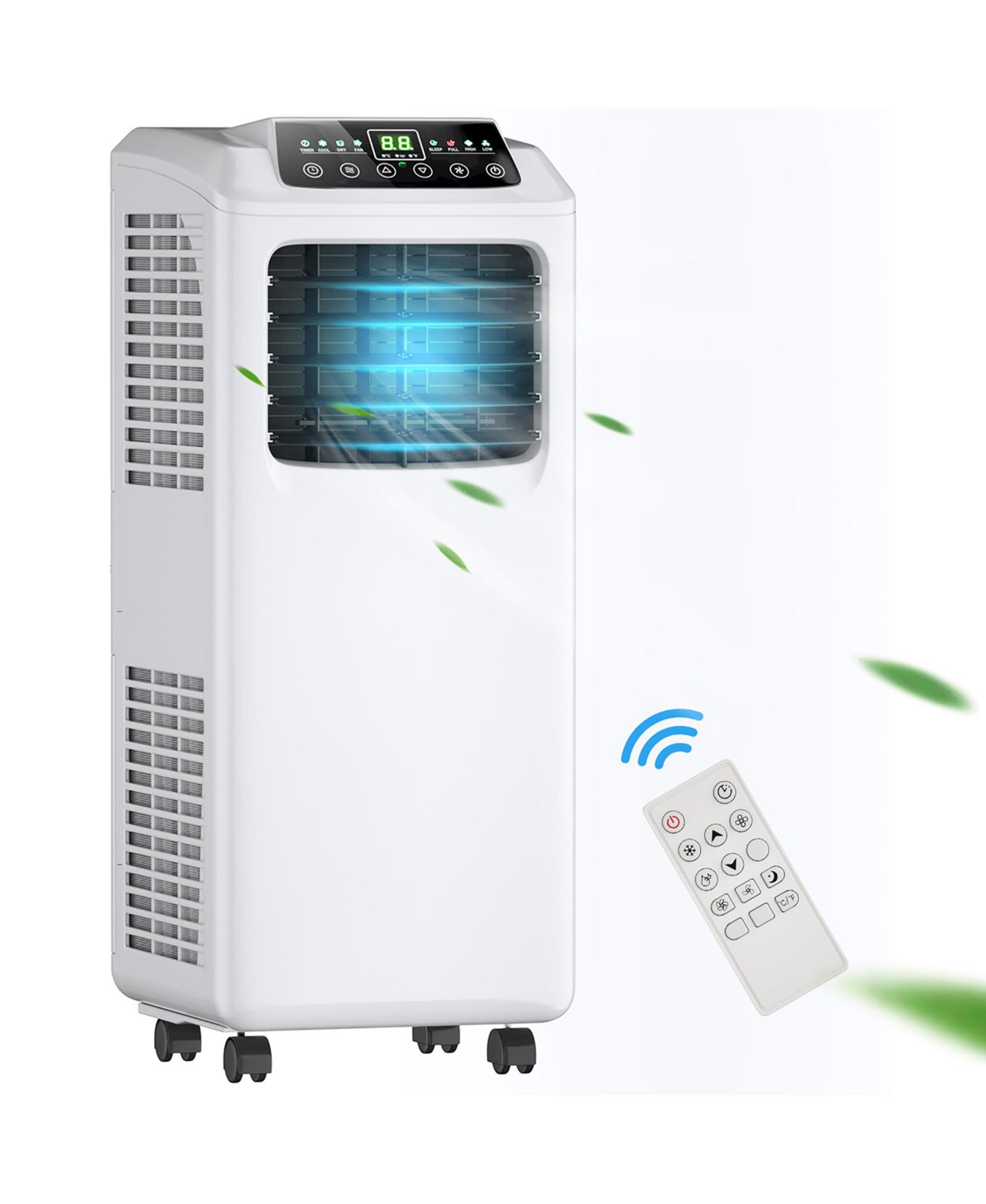 9,000 BTU Portable Air Conditioner and Dehumidifier Function Remote w/ Window Kit