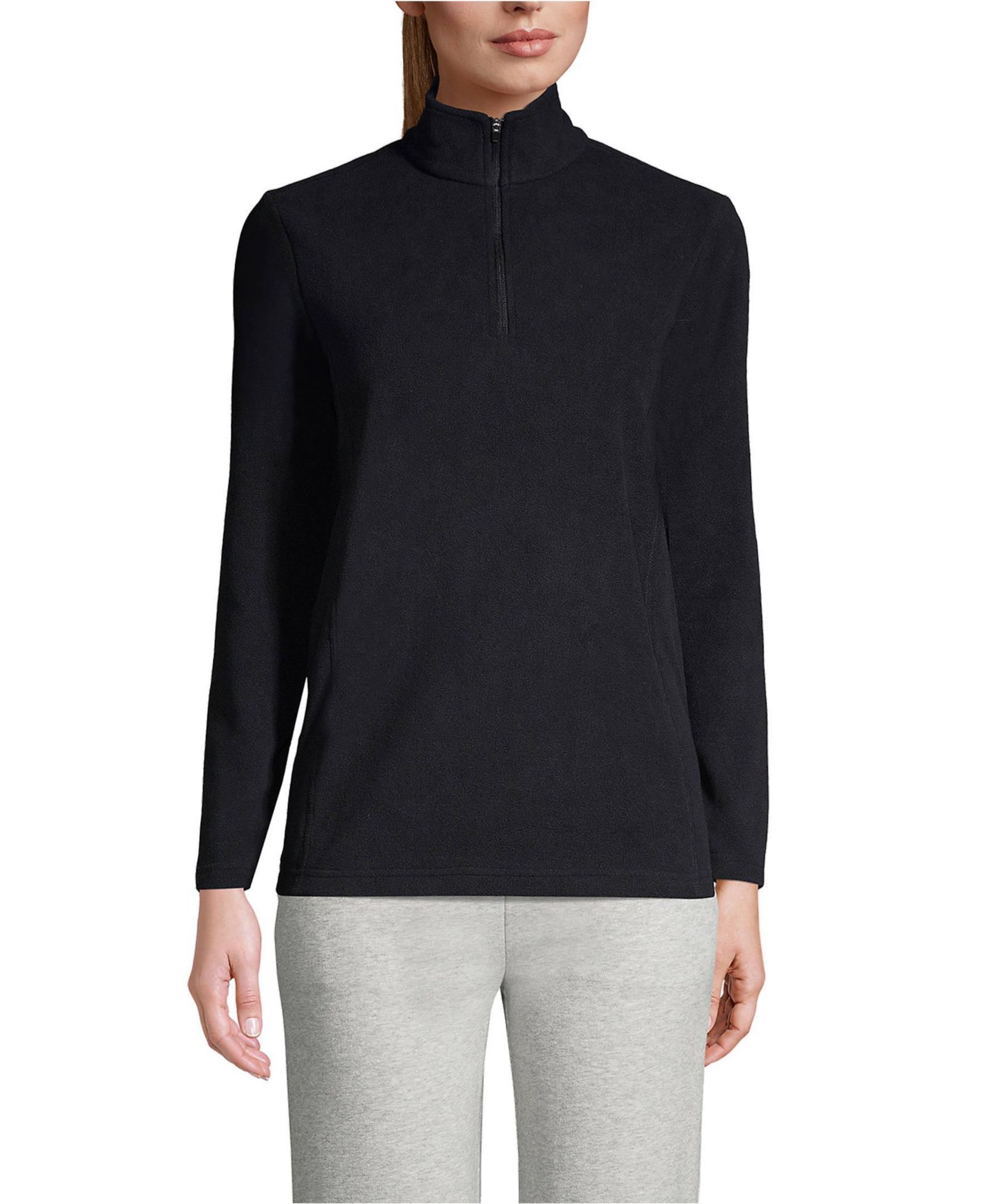 Lands' End Women's Fleece Quarter Zip Pullover Jacket