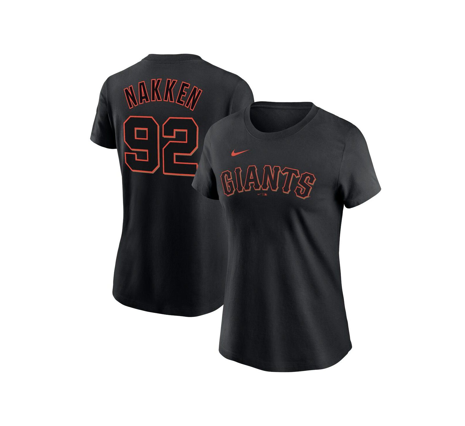 Женская футболка Nike Alyssa Nakken Black San Francisco Giants с именем и номером