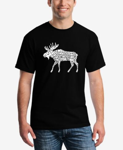 LA Pop Art Men's Word Art Moose Short Sleeve T-shirt