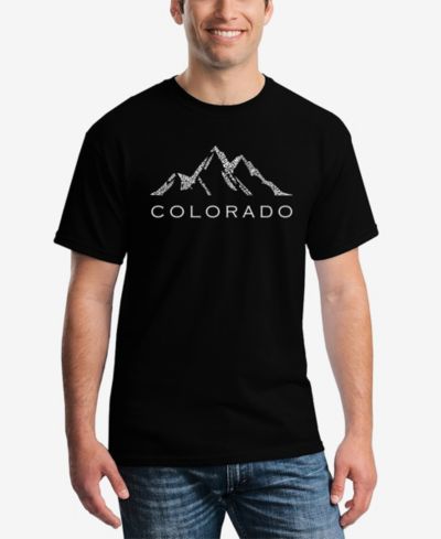 LA Pop Art Men's Word Art Colorado Ski Towns Short Sleeve T-shirt