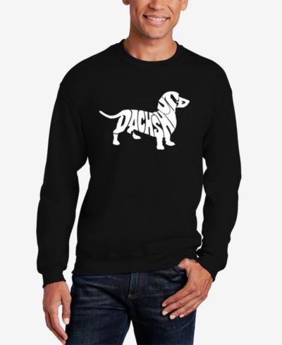 LA Pop Art Men's Word Art Crewneck Dachshund Sweatshirt