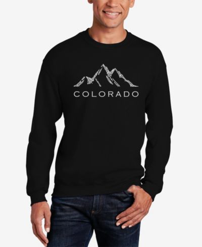 LA Pop Art Men's Word Art Crewneck Colorado Ski Towns Sweatshirt