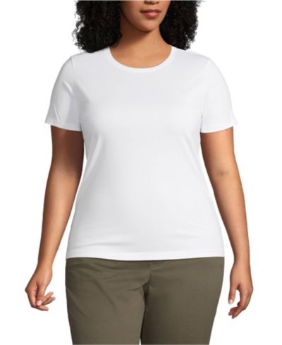 Lands' End Plus Size Supima Cotton Crew Neck T-Shirt