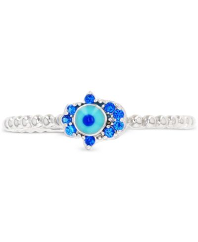 Lab-Grown Spinel (1/10 ct. t.w.) & Enamel Evil Eye Ring