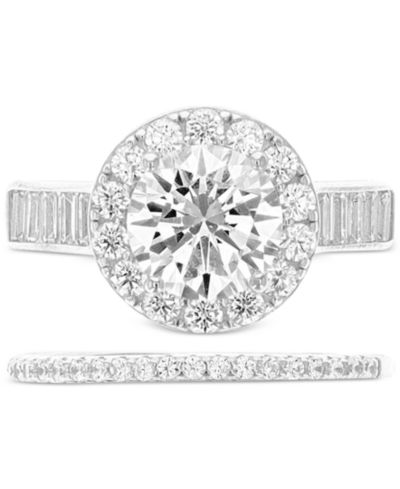 2-Pc. Set Cubic Zirconia Halo Ring & Band