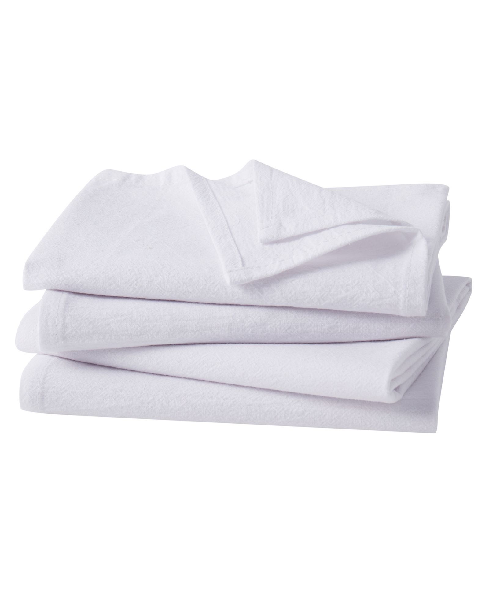 White Flour Sack Kitchen Towel, Set of 4