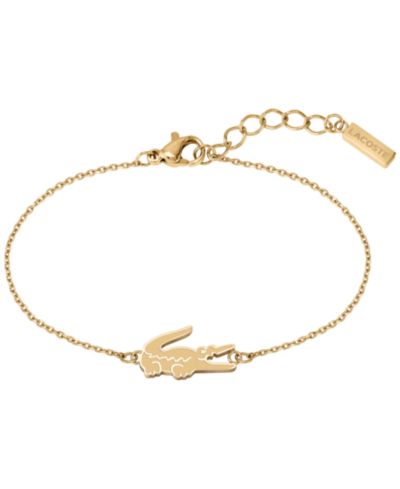 Lacoste браслет с золотистым крокодилом Carnation Gold Tone