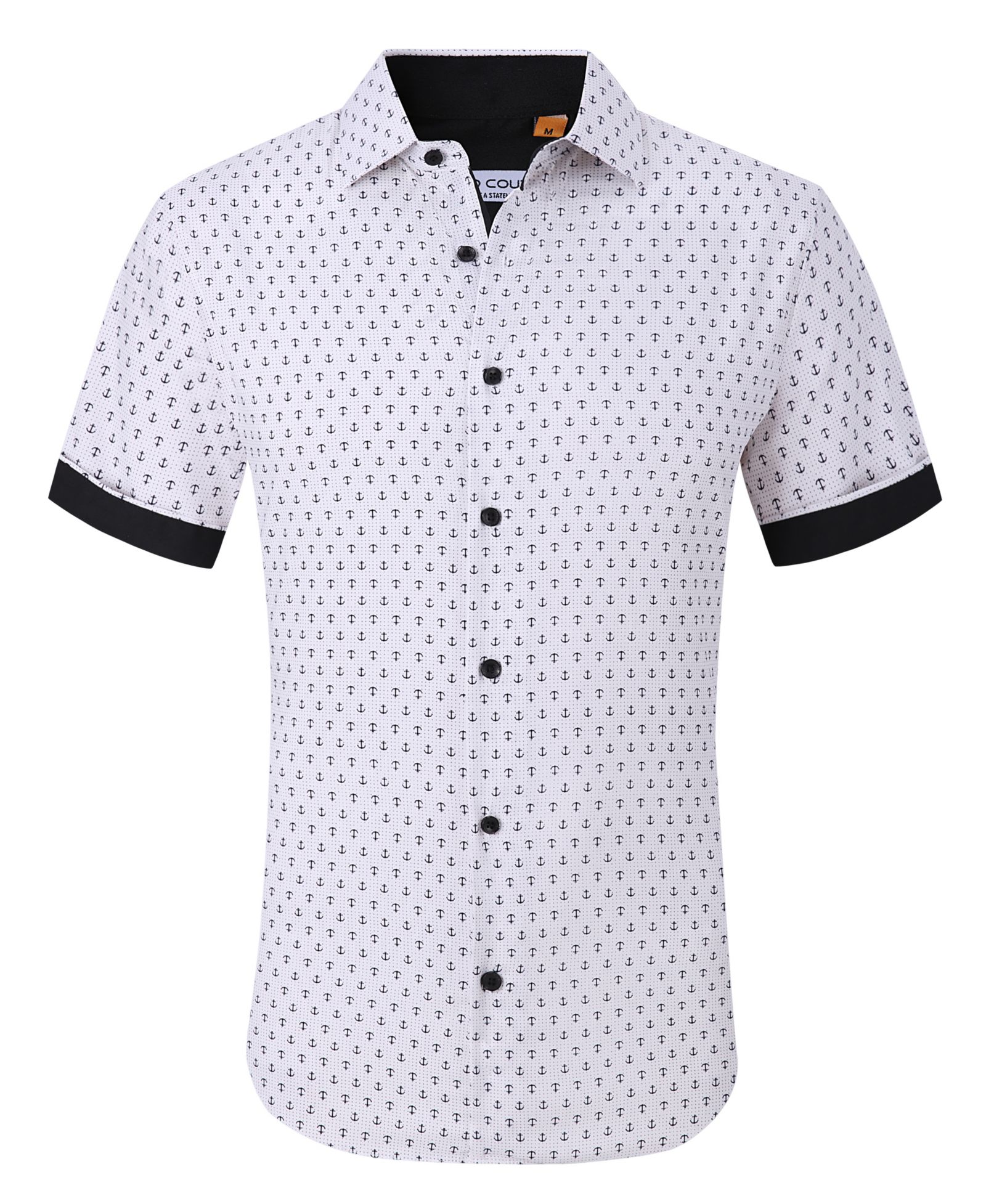 Suslo Couture Men's Slim-Fit Geo-Print Performance Shirt