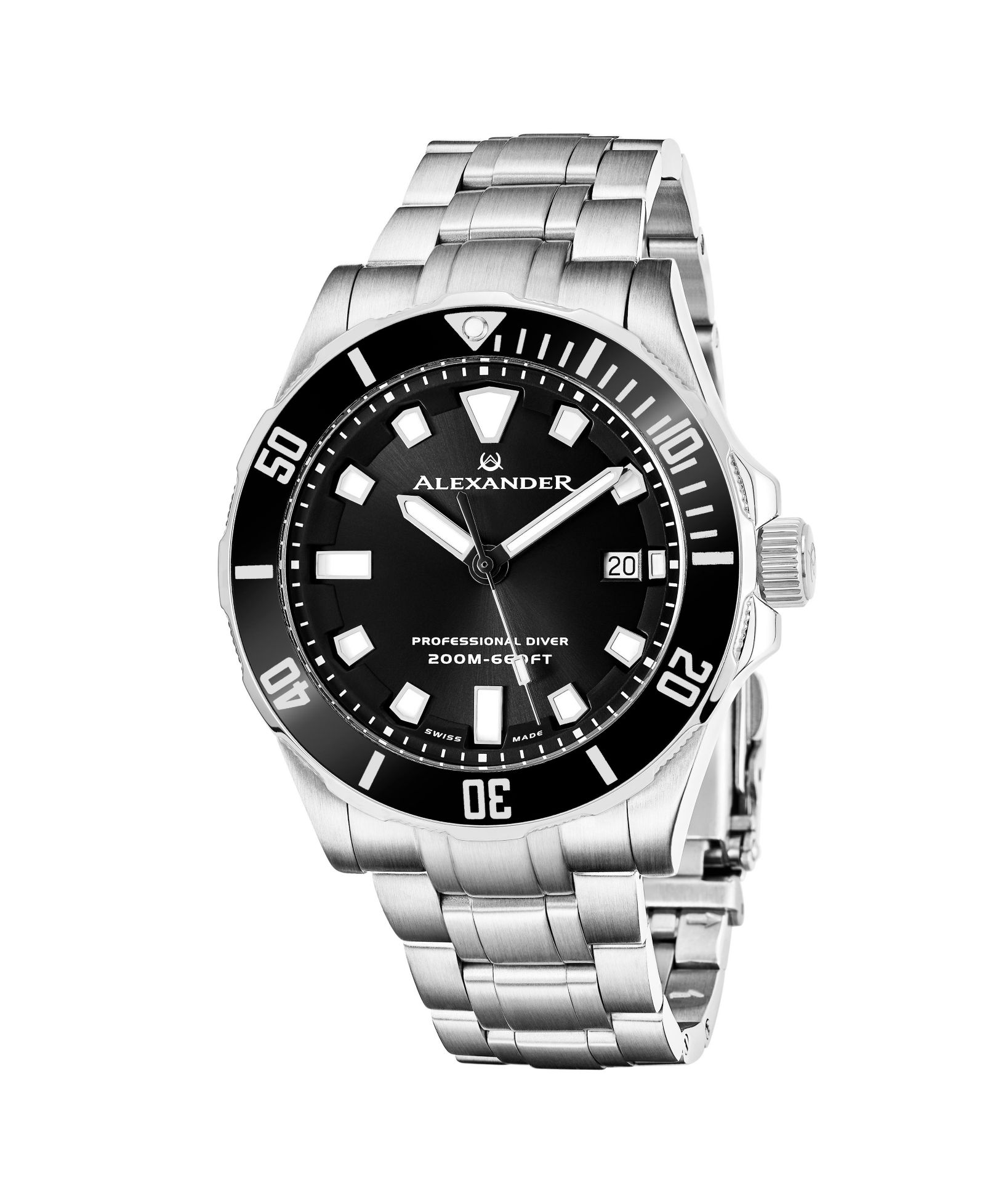 Часы Alexander Men's Vathos Silver-tone Stainless Steel, 42mm