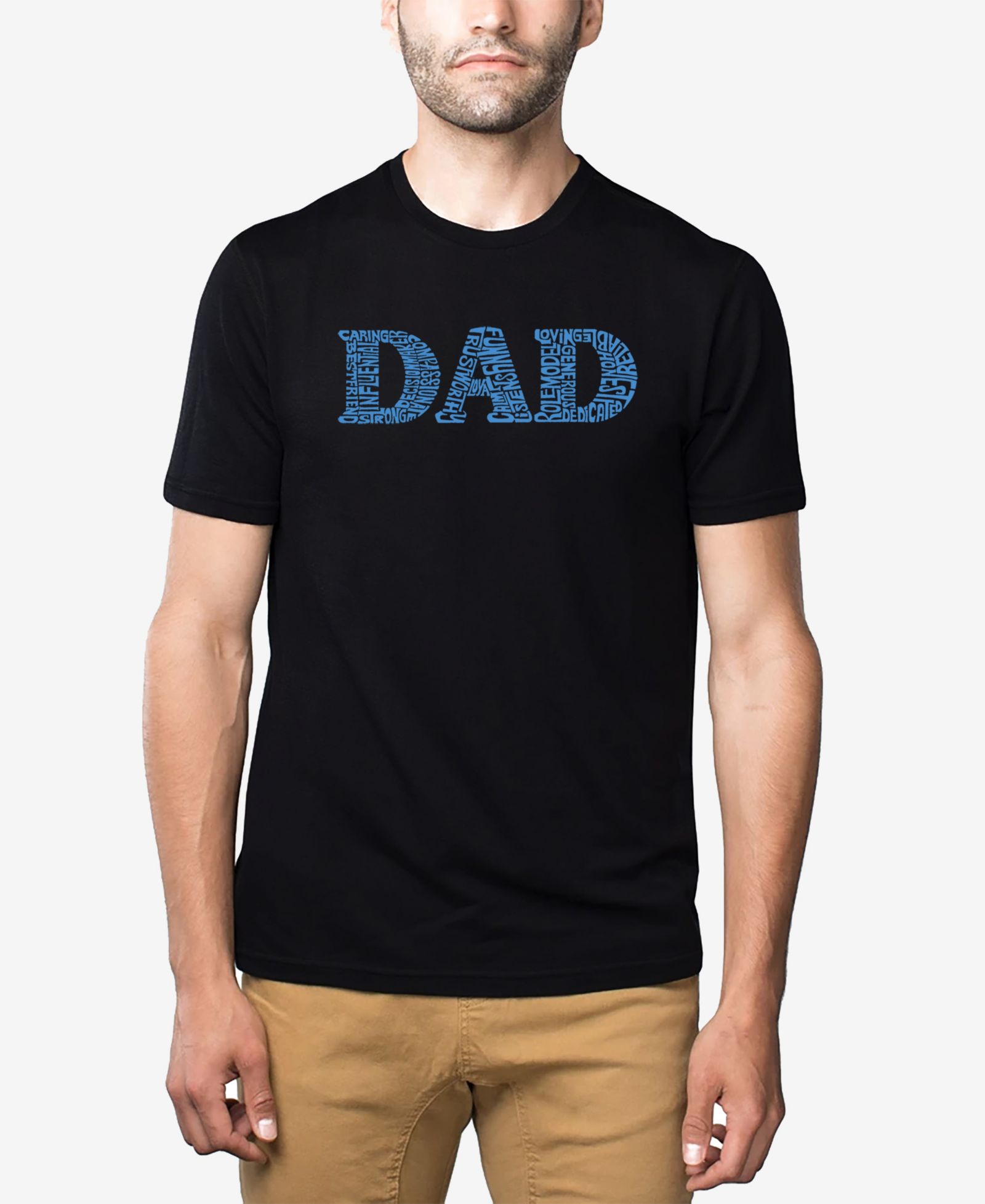 LA Pop Art Men's Cotton/Poly Blend Word Art T-shirt - Dad