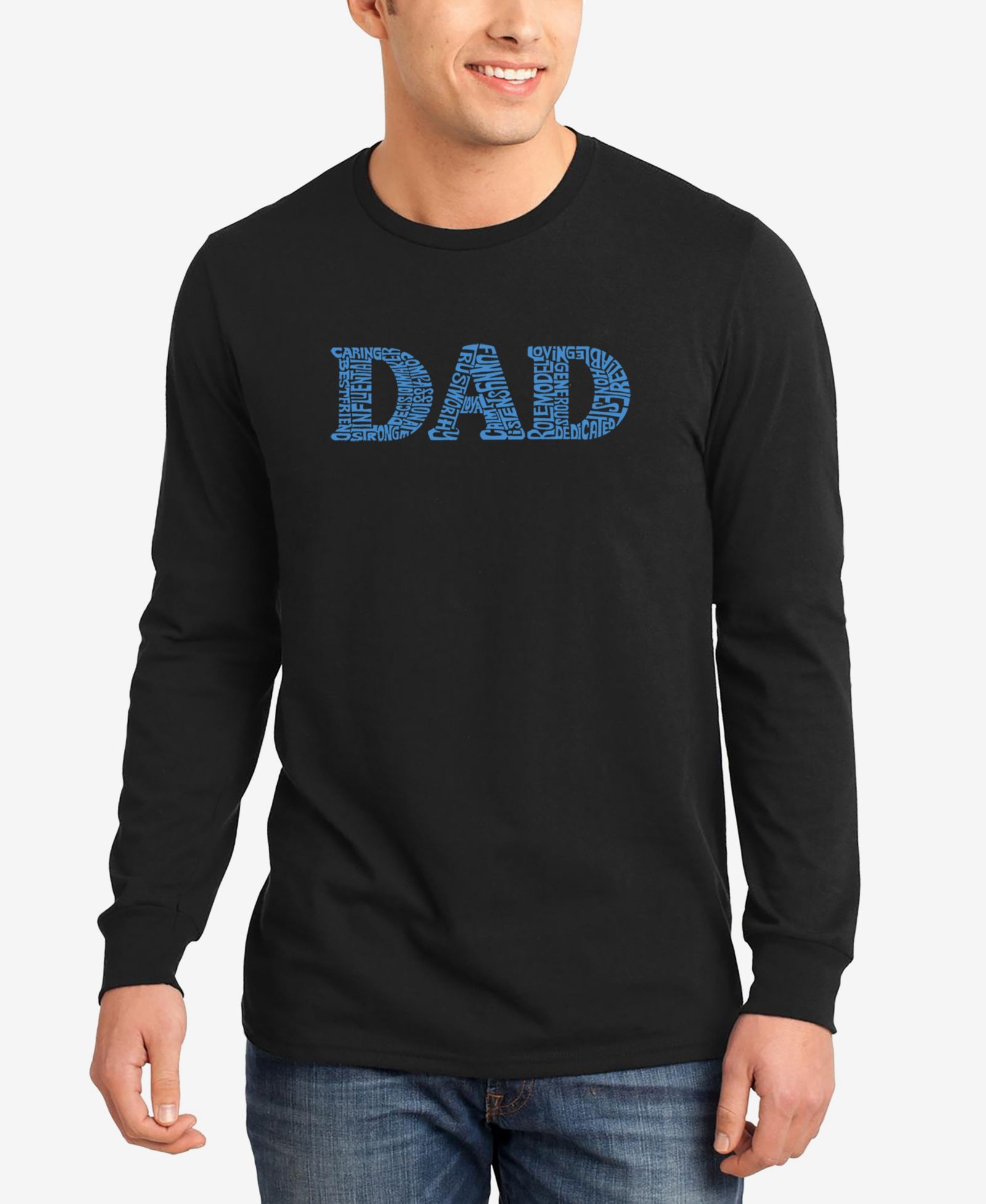 LA Pop Art Мужской Dad Word Art Long Sleeve T-shirt