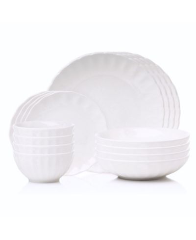 Godinger Viera Porcelain 16-Piece Dinnerware Set, Service For 4