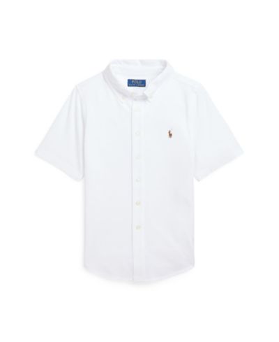 Polo Ralph Lauren Детская рубашка Oxford с коротким рукавом, трикотажная, 2-7 лет