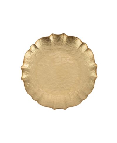VIETRI Baroque Glass Gold Salad Plate 8.5" D