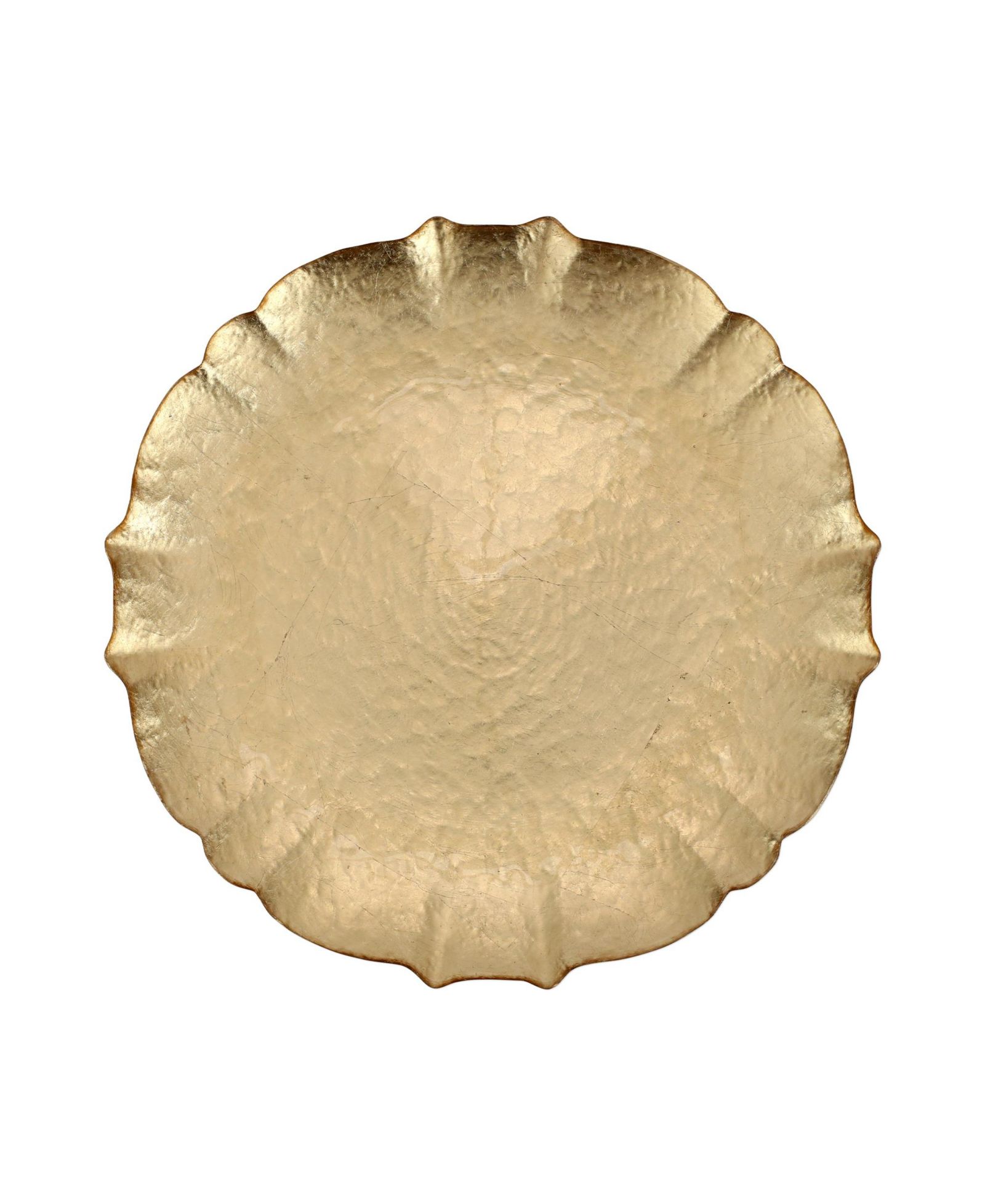 VIETRI Baroque Glass Gold Service Plate, Charger 13"