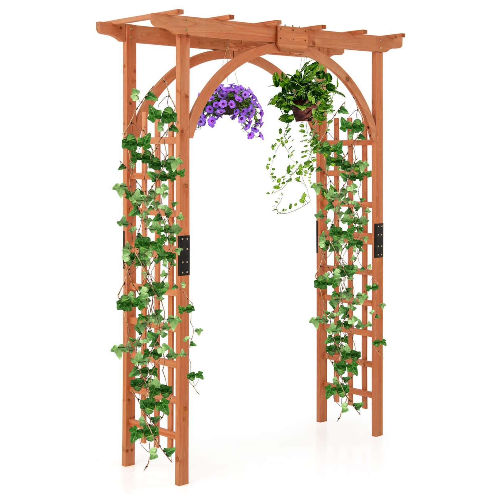 Садовая арка Flat Top Trellis высотой 85" из дерева для вьющихся растений