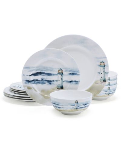 Mikasa Seaside  Bone China 12 Pc. Dinnerware Set, Service for 4