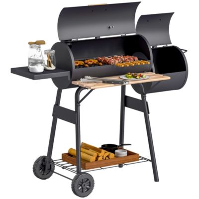 Угольный гриль-барбекю Outsunny 231 Sq.In. Steel Portable Charcoal BBQ and Offset Smoker Combo