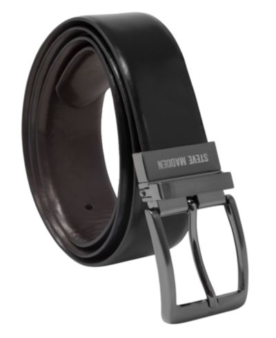 Steve Madden Men's 35mm Burnished Dress Reversible Belt