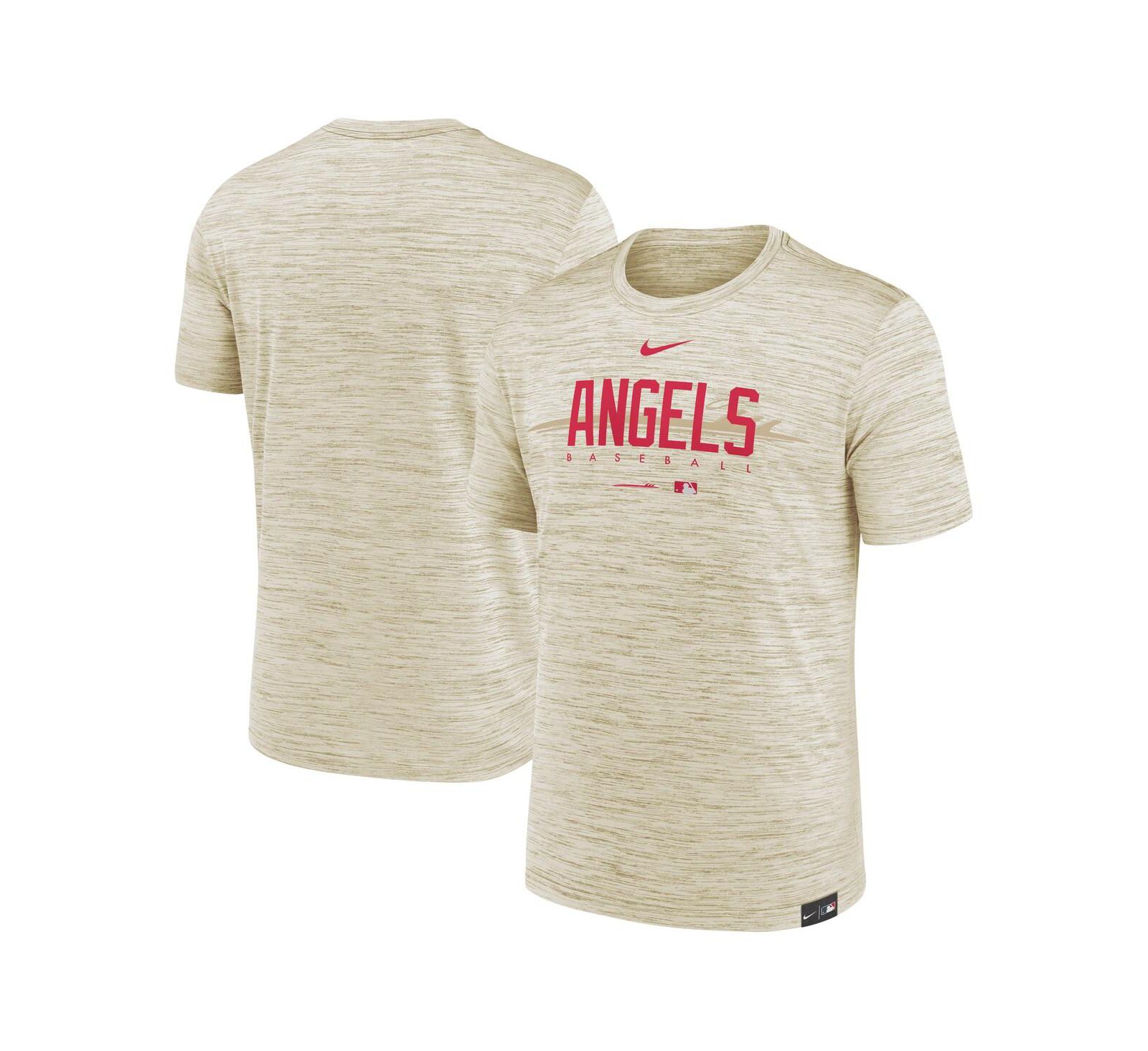 Men's Nike Cream Los Angeles Angels City Connect Velocity Practice Performance T-shirt