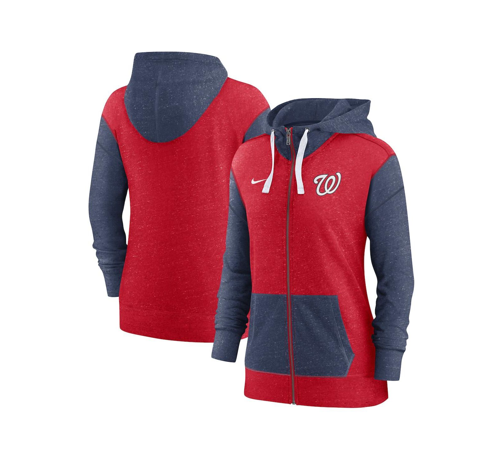Женское худи Nike Washington Nationals, красное, на молнии