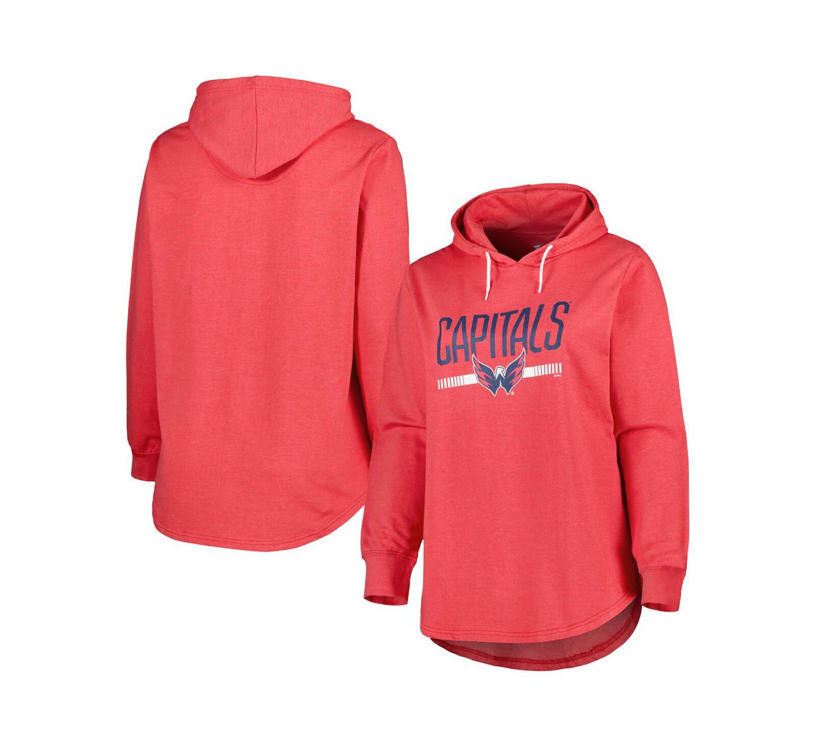Женское худи Profile Heather Red Washington Capitals Plus Size Fleece Pullover