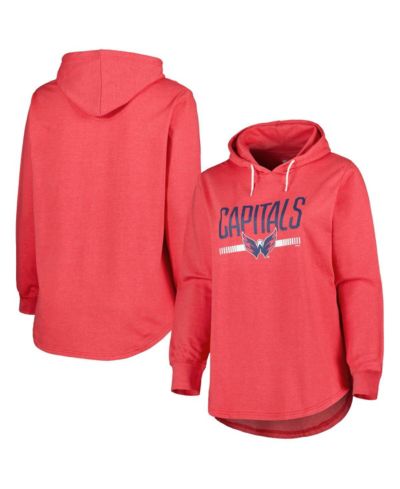 Женское худи Profile Heather Red Washington Capitals Plus Size Fleece Pullover