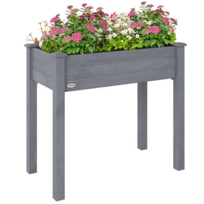 Высокий садовый короб Outsunny 34" из дерева с отверстиями