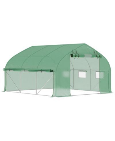 Outsunny Tunnel house w/ Mesh Door and Roll-up Sidewalls Hot House