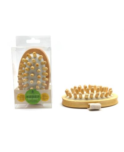 Щетка для ванны Pursonic Bamboo Bristle & Rubber Massager с деревянной ручкой Lotus