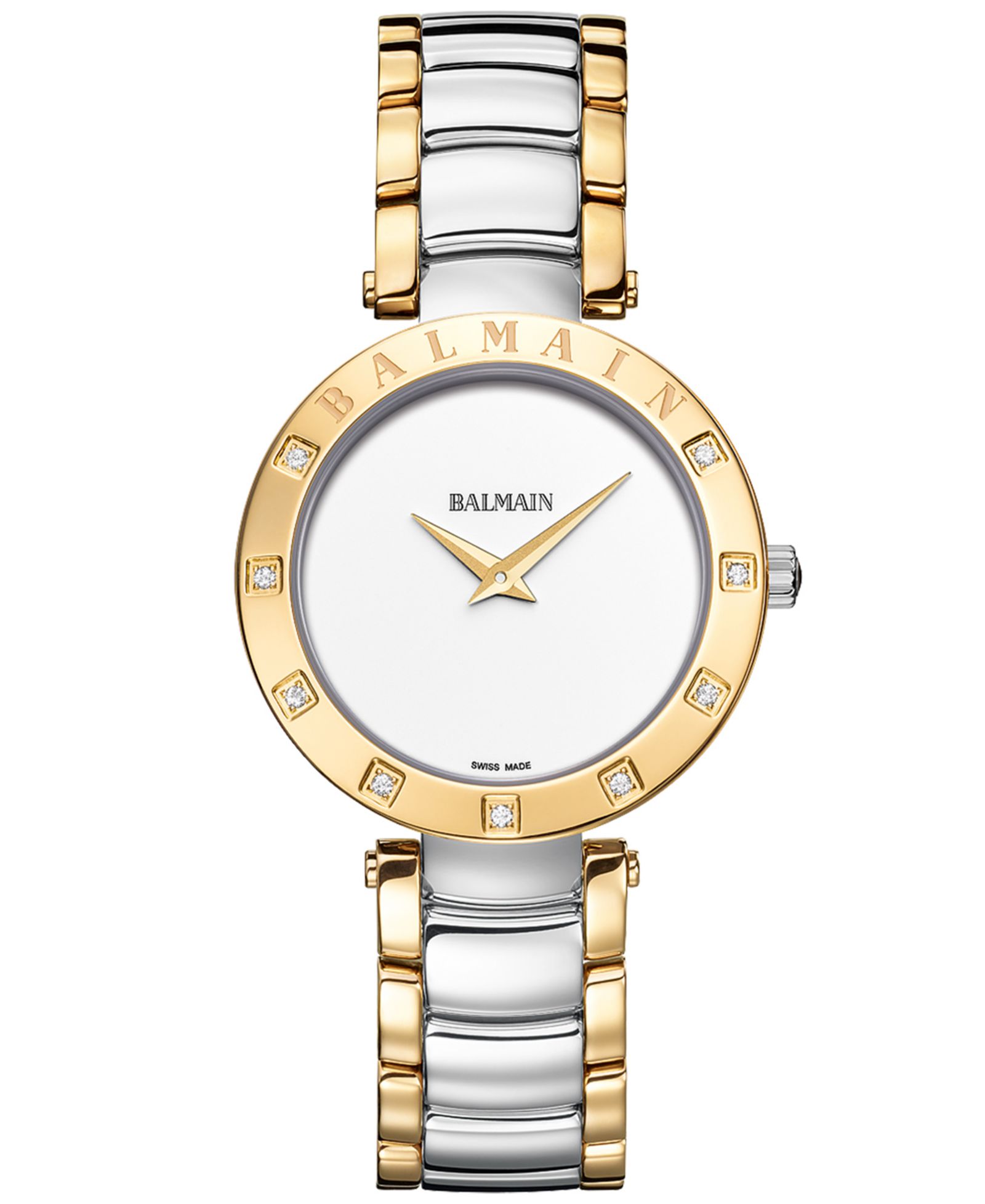 Женские двухцветные наручные часы Balmain Swiss Balmainia Bijou Diamond (1/10 ct. t.w.) Stainless Steel 33mm