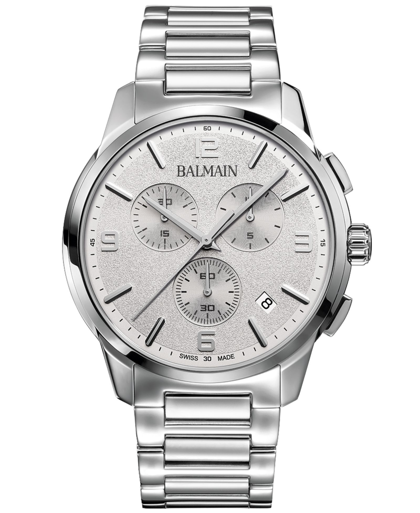 Мужские часы Balmain Swiss Chronograph Madrigal на стальном браслете 42mm