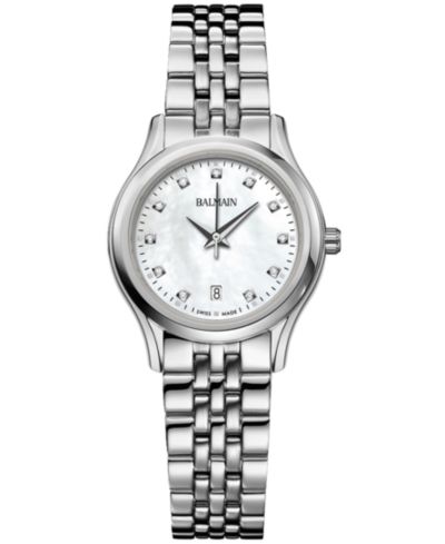 Balmain Женские наручные часы Swiss Beleganza с бриллиантами, стальные, 28mm
