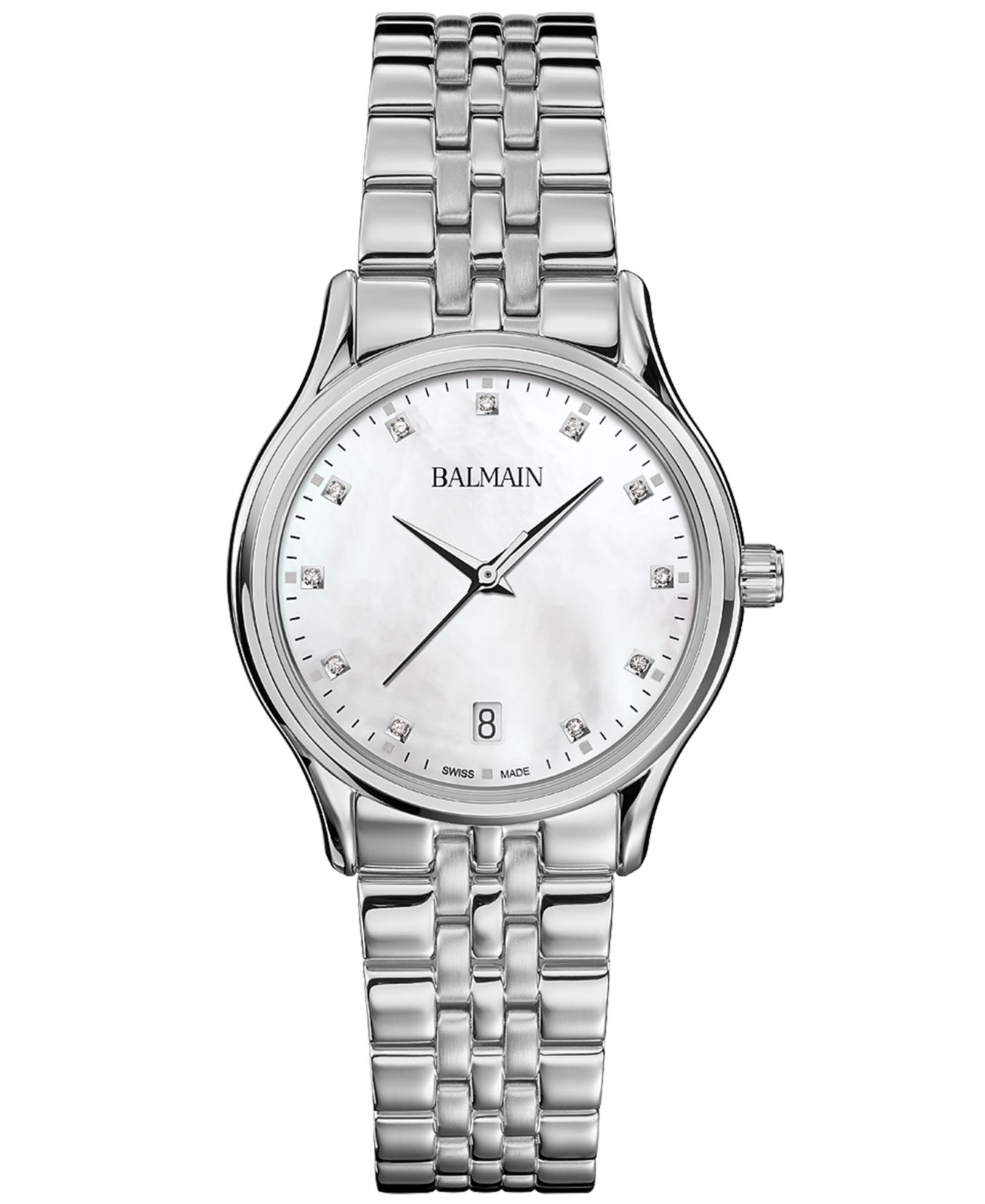 Женские наручные часы Balmain Swiss Beleganza Diamond (1/20 ct. t.w.) из нержавеющей стали 32mm