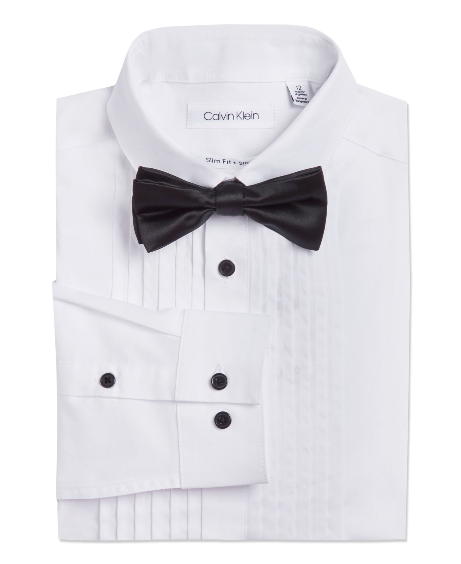 Комплект из рубашки и галстука-бабочки Calvin Klein Big Boys Husky Tuxedo