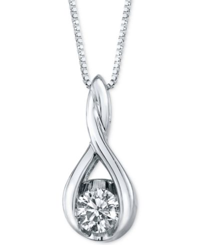 Sirena Diamond Twist Pendant Necklace (1/8 ct. t.w.) in 14k White or Yellow Gold