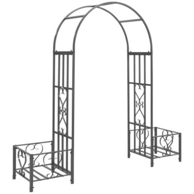 Садовая арка Outsunny Wedding Arch с кашпо и мотивами сердца