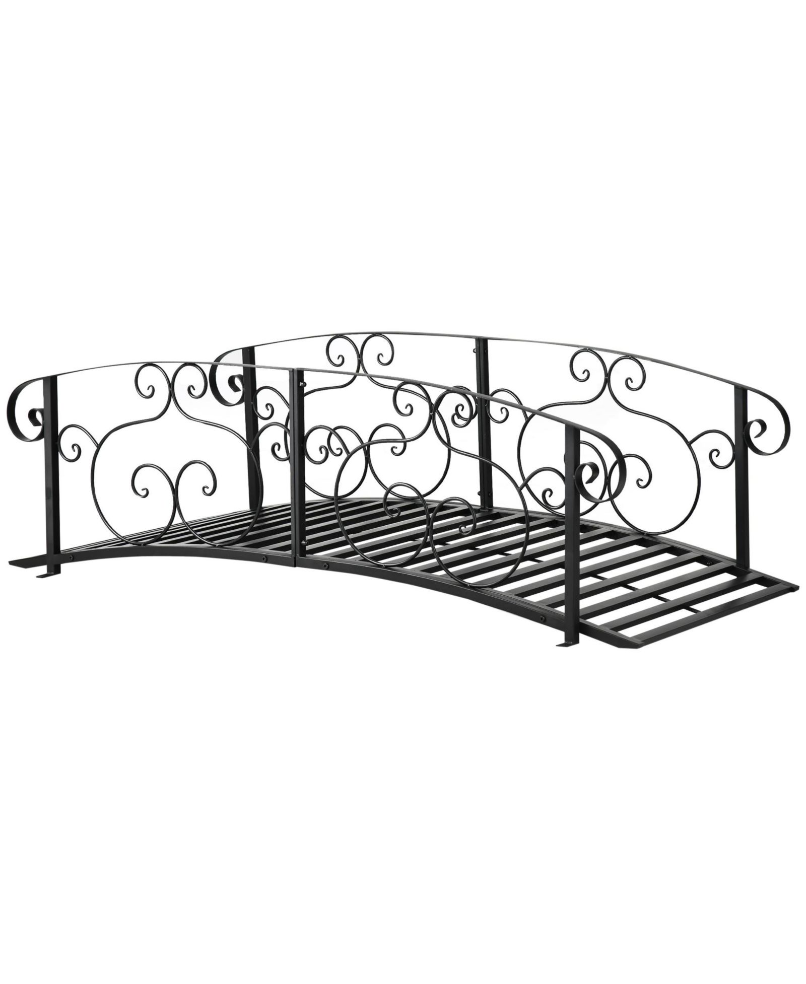 Садовый мостик Outsunny 6' Metal Arch с боковыми перилами, черный