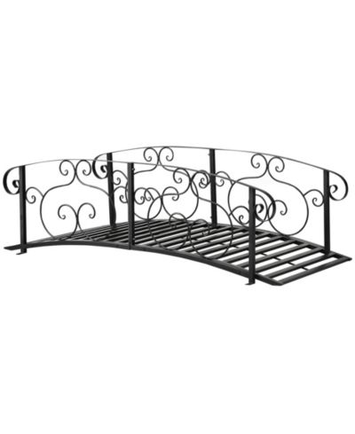 Садовый мостик Outsunny 6' Metal Arch с боковыми перилами, черный