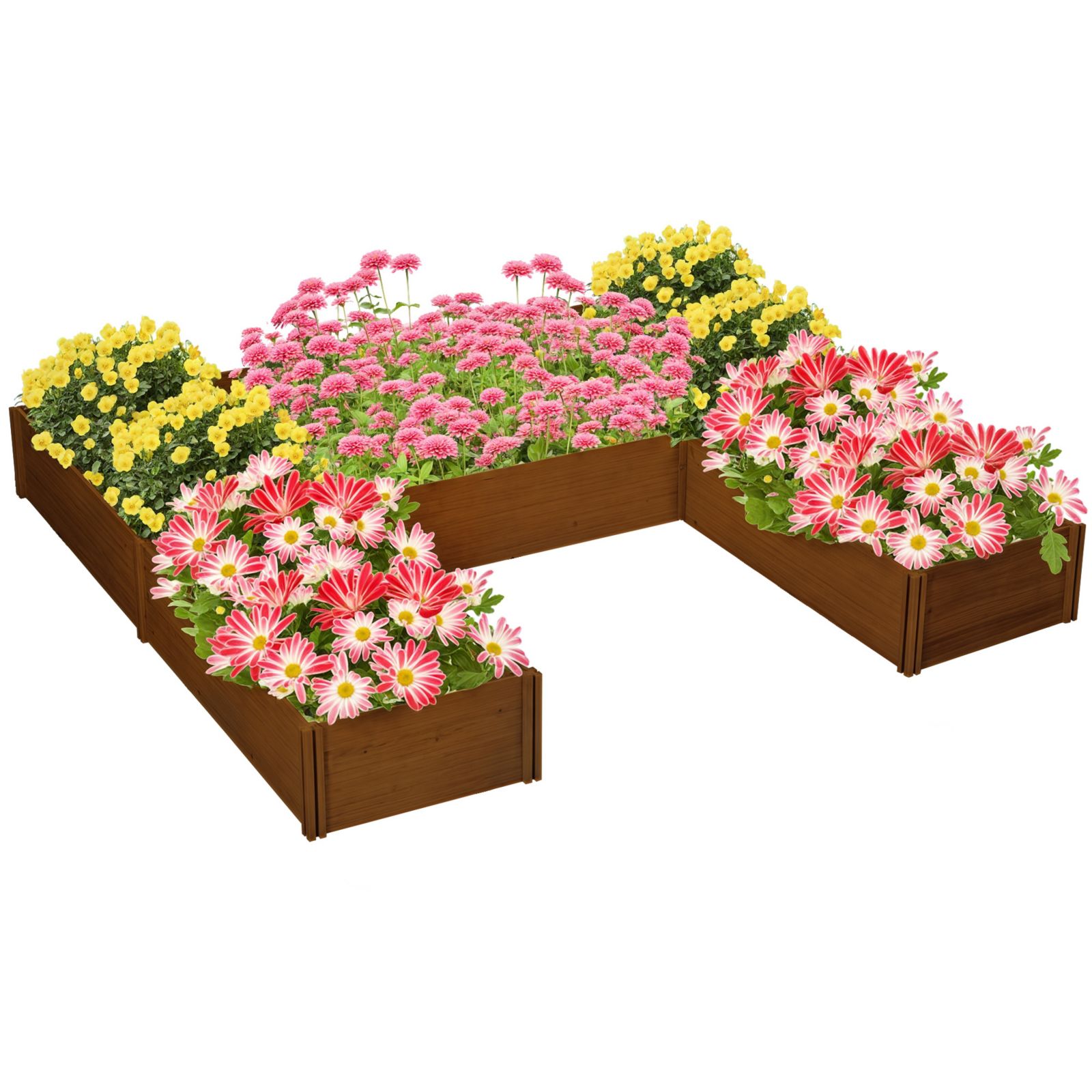 Outsunny набор садовых грядок DIY 5 шт, 90.5" L x 90.5" W x 11" H